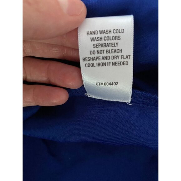 Siouni & Zar Sleeveless Size 14 Blue & Black Floral Velvet Dress With Pockets - Picture 8 of 11